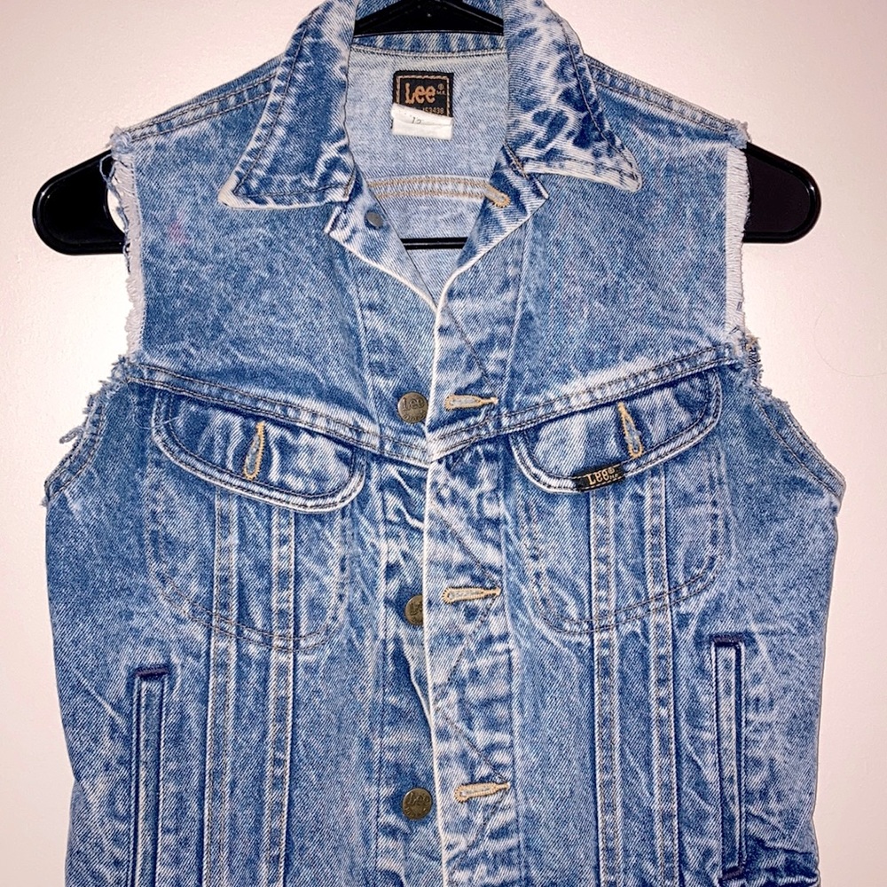 Distressed Lee Jean jacket vest
